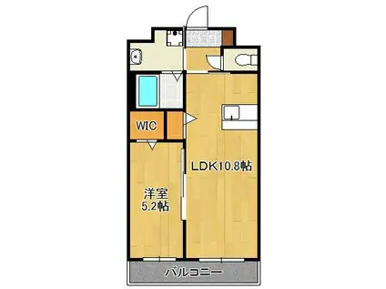 カーサフェリーチェ新生Ⅴ(1LDK/4階)の間取り写真