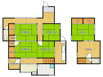 鹿児島本線 枝光駅 徒歩16分 2階建 築60年(6SK)の間取り写真