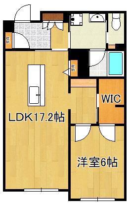 VIA SALAKURAZA(1LDK/1階)の間取り写真