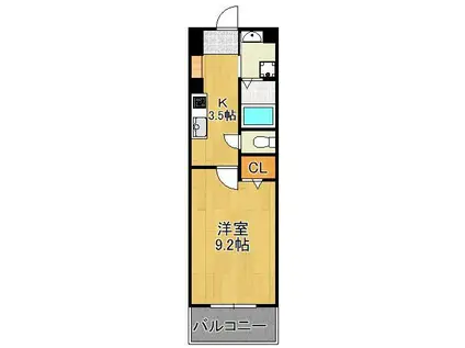 MDI プロスレガーロ THE OUTLETS前(1K/3階)の間取り写真