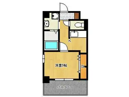 エターナルプレイス芳賀(1K/6階)の間取り写真