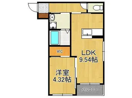 BRAVE BASE 戸畑東(1LDK/1階)の間取り写真