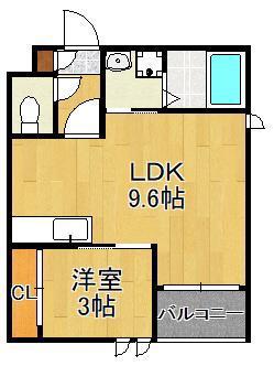 レガリスト戸畑(1LDK/3階)の間取り写真