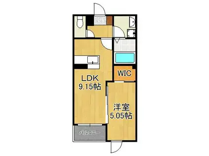 BRAVE BASE SAKURA(1LDK/3階)の間取り写真