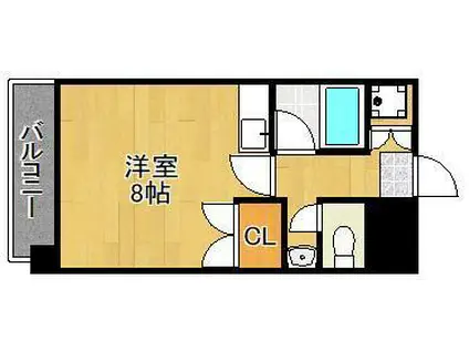 ルミナスAI天神(ワンルーム/3階)の間取り写真