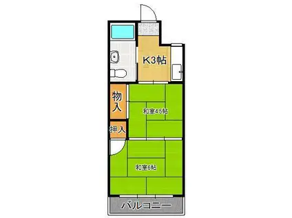 杉原マンション(2K/2階)の間取り写真