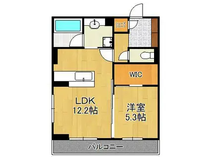 D-ROOM八幡駅前(1LDK/2階)の間取り写真