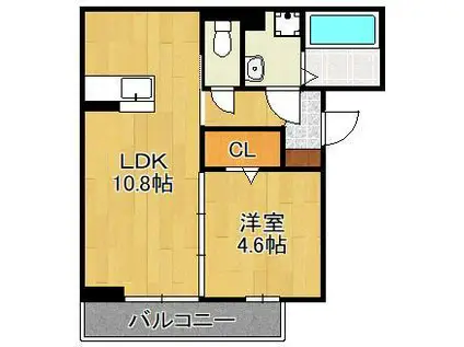 D-ROOM中原西(1LDK/2階)の間取り写真