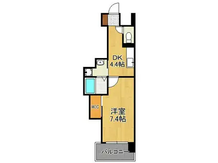 アベニール幸(1DK/6階)の間取り写真