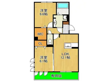 D-ROOM沢見(2LDK/1階)の間取り写真