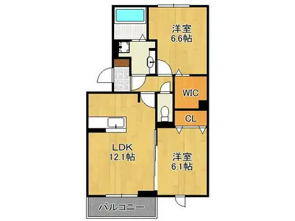 D-ROOM沢見(2LDK/3階)の間取り写真
