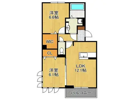 D-ROOM沢見(2LDK/3階)の間取り写真