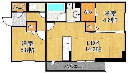 D-ROOM前田(2LDK/2階)の間取り写真
