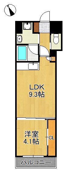 ウイングス西本町(1LDK/3階)の間取り写真