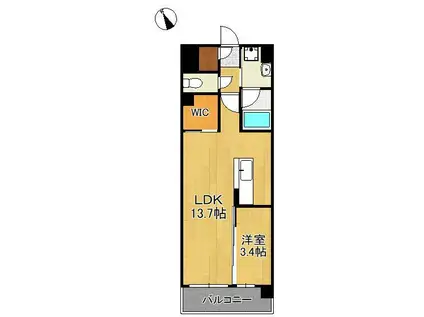 ウイングス西本町(1LDK/6階)の間取り写真