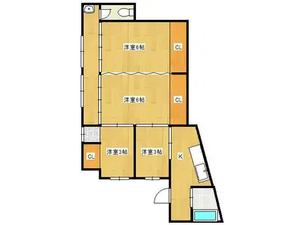鹿児島本線 枝光駅 徒歩12分 1階建 築67年(4K)の間取り写真