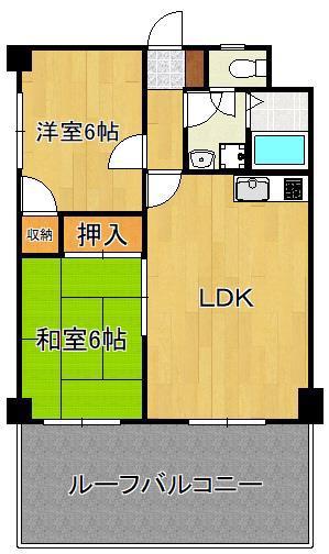 サンビレッヂ到津(2LDK/2階)の間取り写真