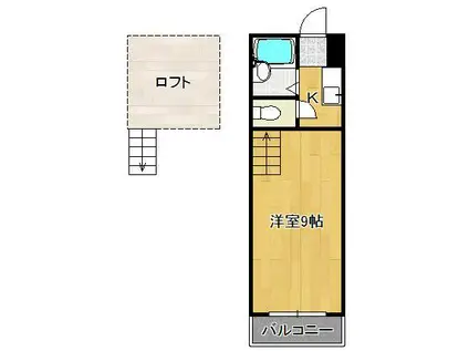 NO.12 ラフェスタ篠崎(ワンルーム/1階)の間取り写真