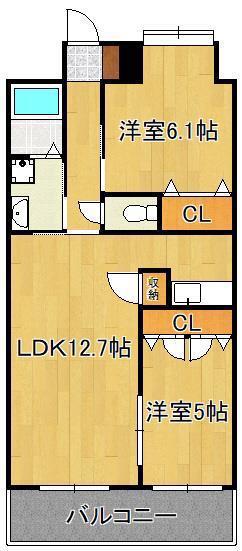 リード大手町(2LDK/12階)の間取り写真