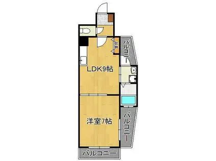 リード大手町(1LDK/2階)の間取り写真