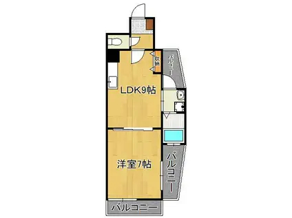 リード大手町(1LDK/3階)の間取り写真