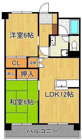 アヴィニール金田Ⅱ(2LDK/3階)の間取り写真