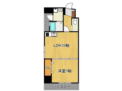 アンジェロポストⅦ(1LDK/4階)の間取り写真