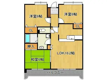 アンジェロポストⅡ(3LDK/5階)の間取り写真