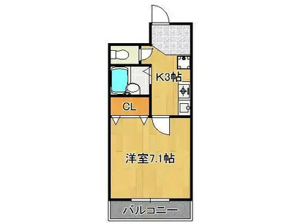 クィーンズ渡辺(1K/1階)の間取り写真