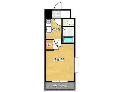 リファレンス到津(1K/5階)の間取り写真