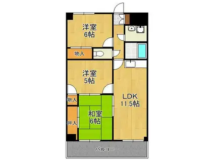 ギャラン中井(3LDK/5階)の間取り写真