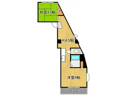 サンシティ泉台(2K/2階)の間取り写真
