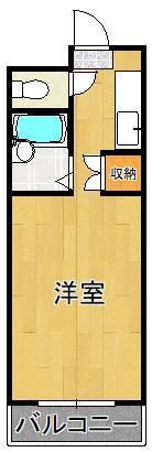 サンシティ泉台(ワンルーム/3階)の間取り写真