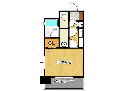 ロマネスク下到津(1K/6階)の間取り写真