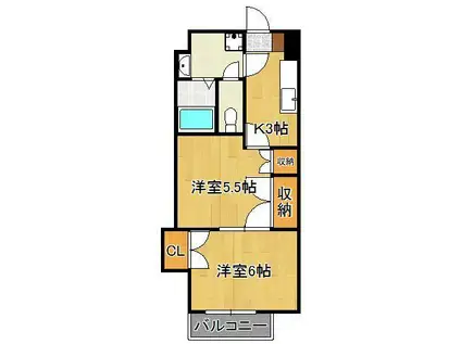 メゾンプリエール(2K/3階)の間取り写真