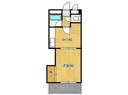 フレール清水(1DK/4階)の間取り写真