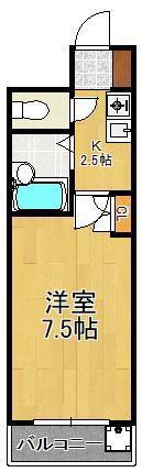 リファレンス南小倉(1K/6階)の間取り写真