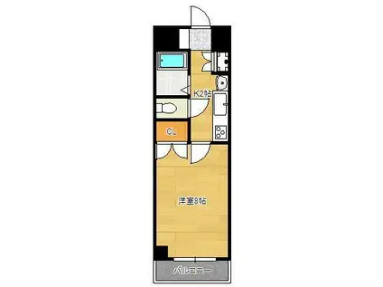 19-CUBE(1K/4階)の間取り写真