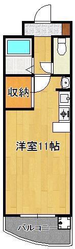 けやき通内山(ワンルーム/5階)の間取り写真