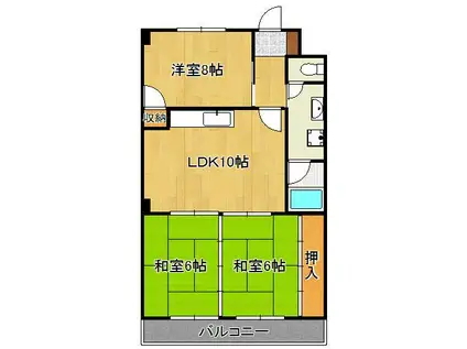 第3吉宗ビル(3DK/4階)の間取り写真