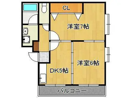 メゾン内田(2DK/3階)の間取り写真