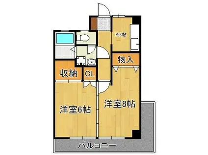 ルネッサンス真鶴(2K/6階)の間取り写真