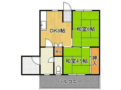 富田ハイツ(2DK/5階)の間取り写真