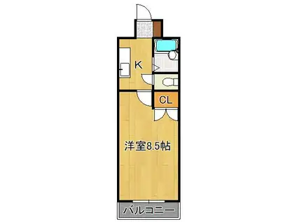 ロイヤルアネックス(1K/10階)の間取り写真