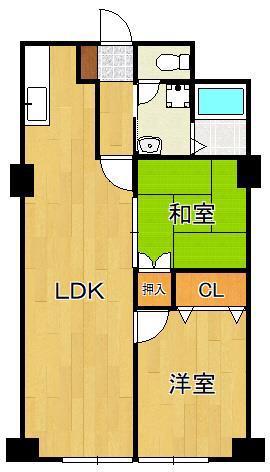 田町ビル(2LDK/3階)の間取り写真