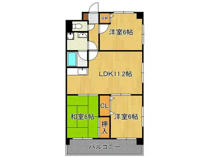 ソフィア(3LDK/4階)の間取り写真