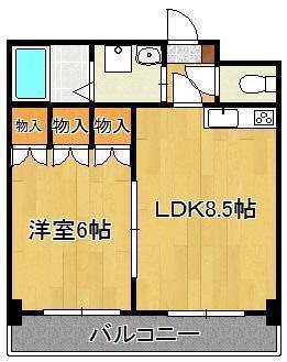 ロイヤルセンターBLD(1LDK/11階)の間取り写真