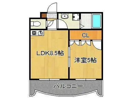 ロイヤルセンターBLD(1LDK/14階)の間取り写真