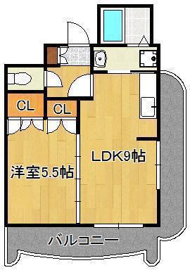 ロイヤルセンターBLD(1LDK/8階)の間取り写真