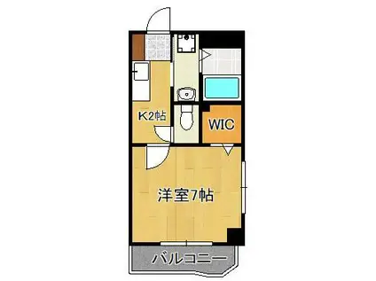 エルマーノ下到津(1K/3階)の間取り写真